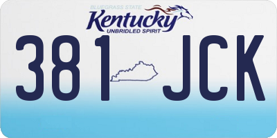 KY license plate 381JCK