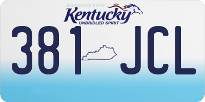 KY license plate 381JCL