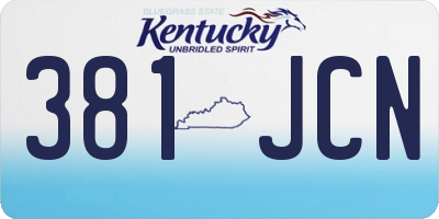 KY license plate 381JCN