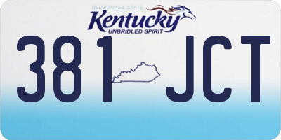 KY license plate 381JCT