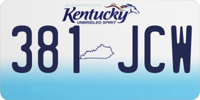 KY license plate 381JCW