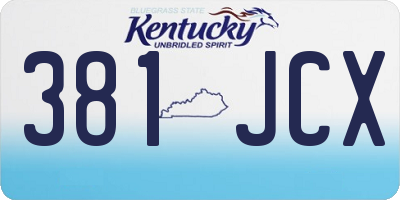 KY license plate 381JCX