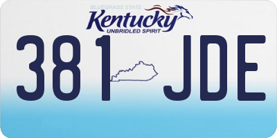 KY license plate 381JDE