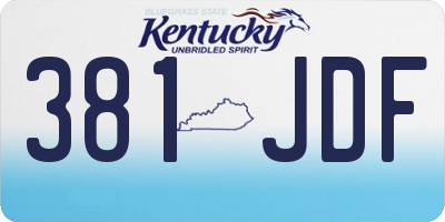 KY license plate 381JDF