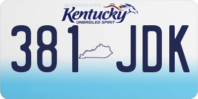 KY license plate 381JDK