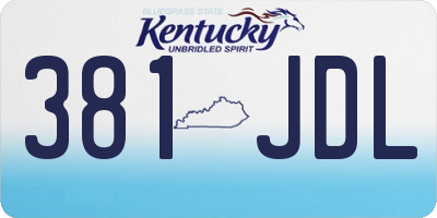 KY license plate 381JDL