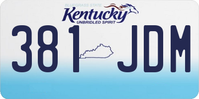 KY license plate 381JDM