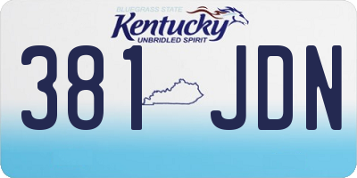 KY license plate 381JDN