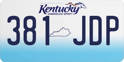 KY license plate 381JDP