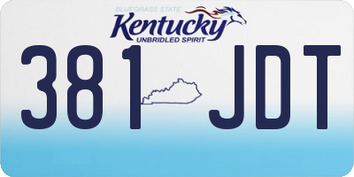 KY license plate 381JDT