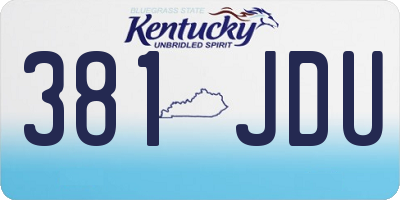 KY license plate 381JDU