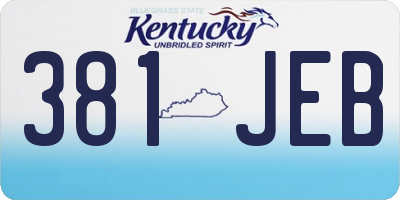 KY license plate 381JEB