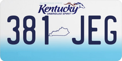 KY license plate 381JEG