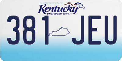 KY license plate 381JEU