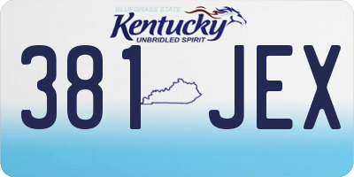 KY license plate 381JEX