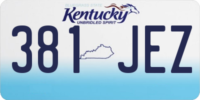 KY license plate 381JEZ