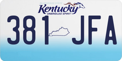KY license plate 381JFA