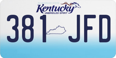 KY license plate 381JFD