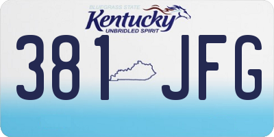 KY license plate 381JFG