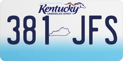 KY license plate 381JFS