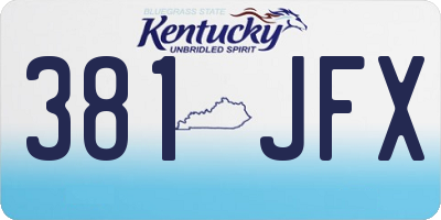 KY license plate 381JFX