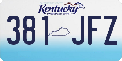 KY license plate 381JFZ