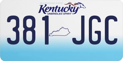 KY license plate 381JGC