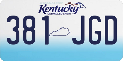 KY license plate 381JGD