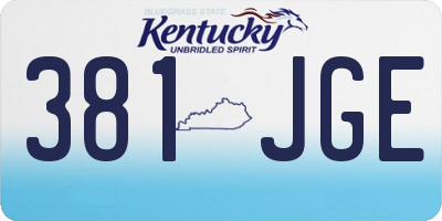 KY license plate 381JGE