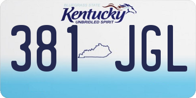KY license plate 381JGL