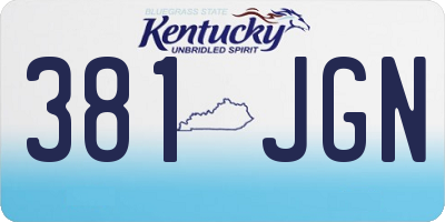KY license plate 381JGN