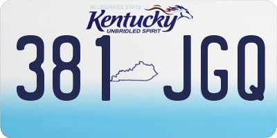 KY license plate 381JGQ