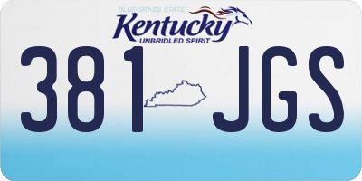 KY license plate 381JGS