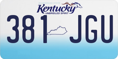 KY license plate 381JGU