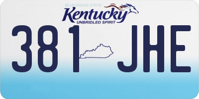 KY license plate 381JHE