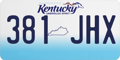 KY license plate 381JHX