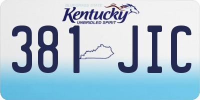 KY license plate 381JIC