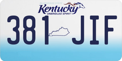 KY license plate 381JIF