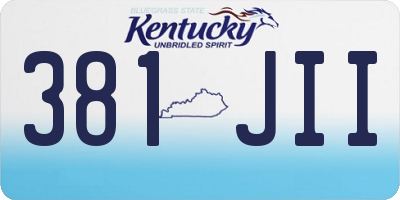 KY license plate 381JII