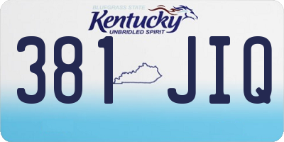 KY license plate 381JIQ