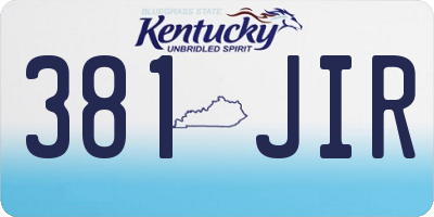 KY license plate 381JIR
