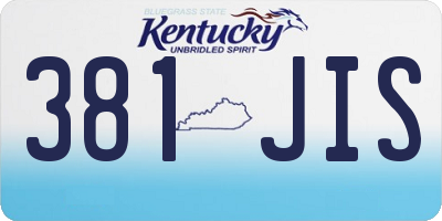 KY license plate 381JIS