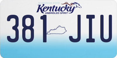 KY license plate 381JIU