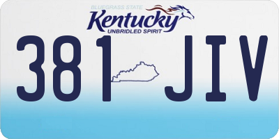 KY license plate 381JIV