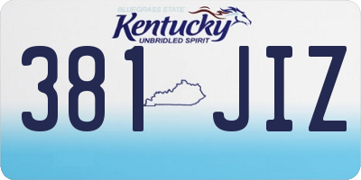 KY license plate 381JIZ