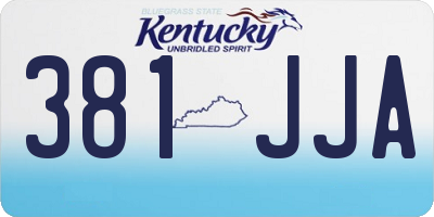 KY license plate 381JJA
