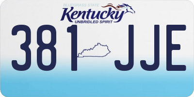KY license plate 381JJE