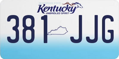 KY license plate 381JJG