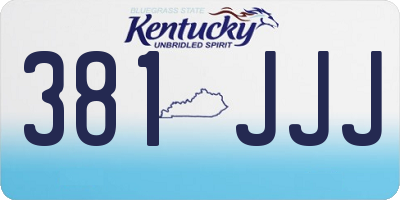 KY license plate 381JJJ