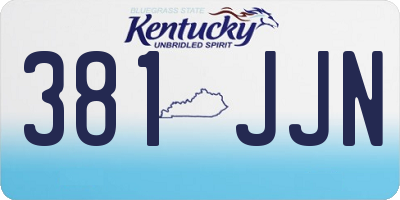KY license plate 381JJN